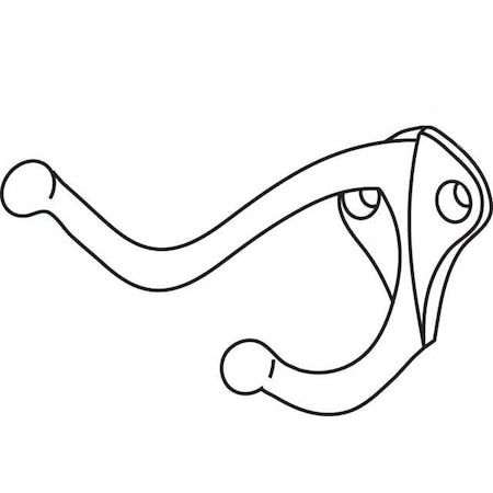 Brixwell Chrome 2 Prong Coat Hook 3/4in Hole Seperation with Fastener 91-7a